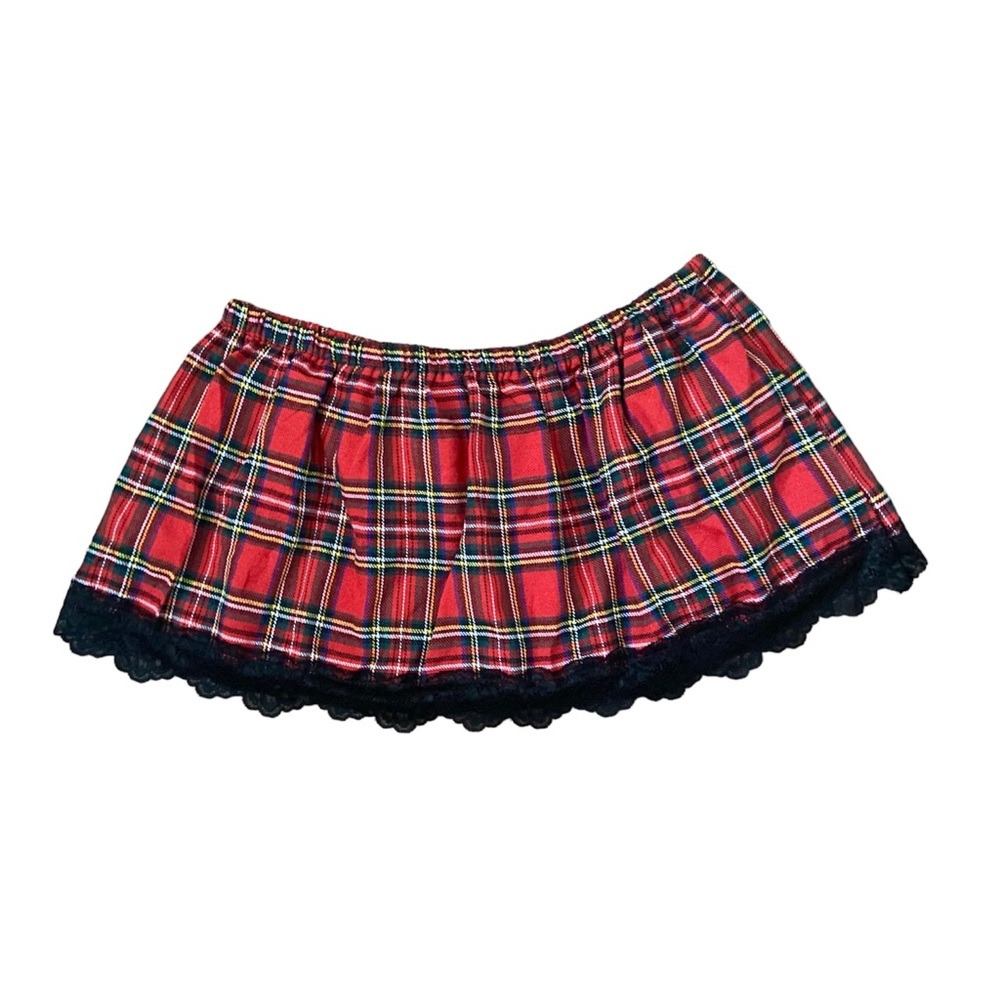 Red Plaid Micro Mini Skirt